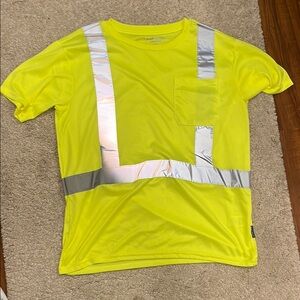 Yellow and Silver Short Sleeve Safety Tee with Reflective Stripes